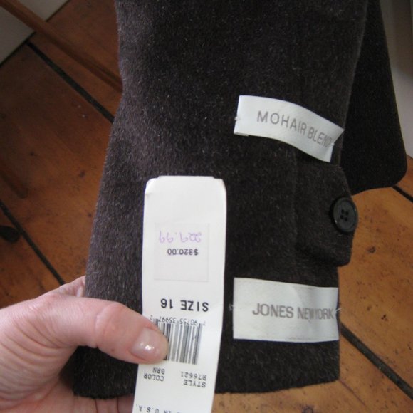 NWT Jones New York Greige Mohair Blend Coat - Picture 4 of 7